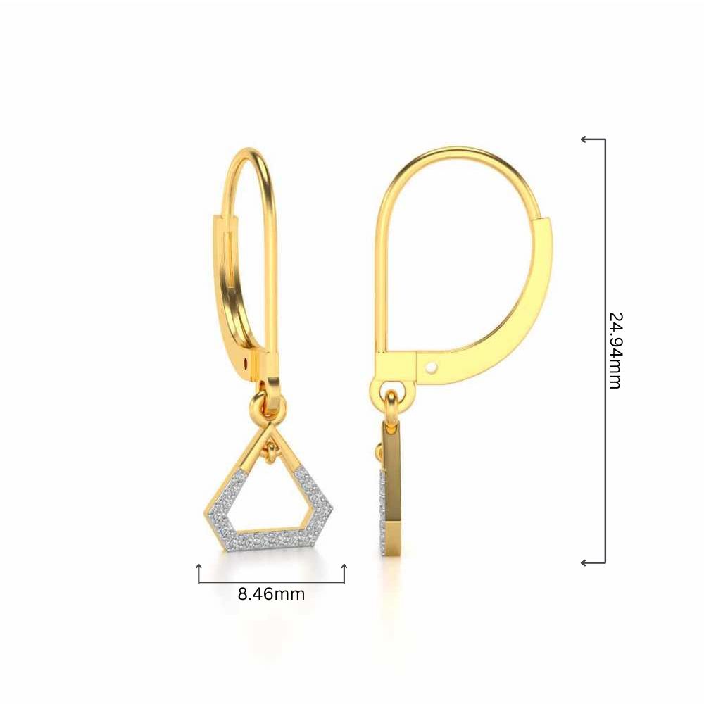Prismatic Earrings Drops - Yellow Gold - Image 4