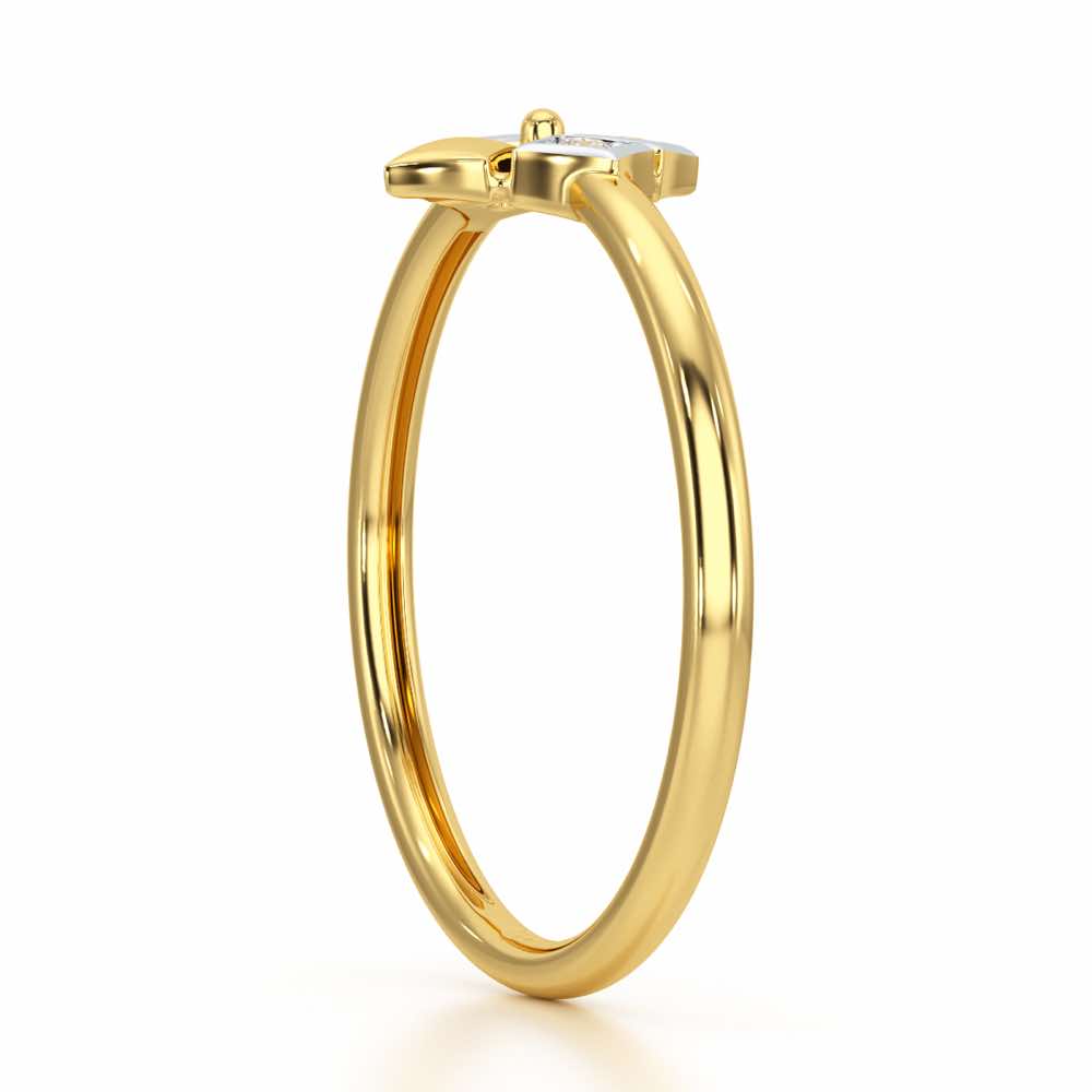 Four Pinch Silver Ring - Yellow Gold - Image 4