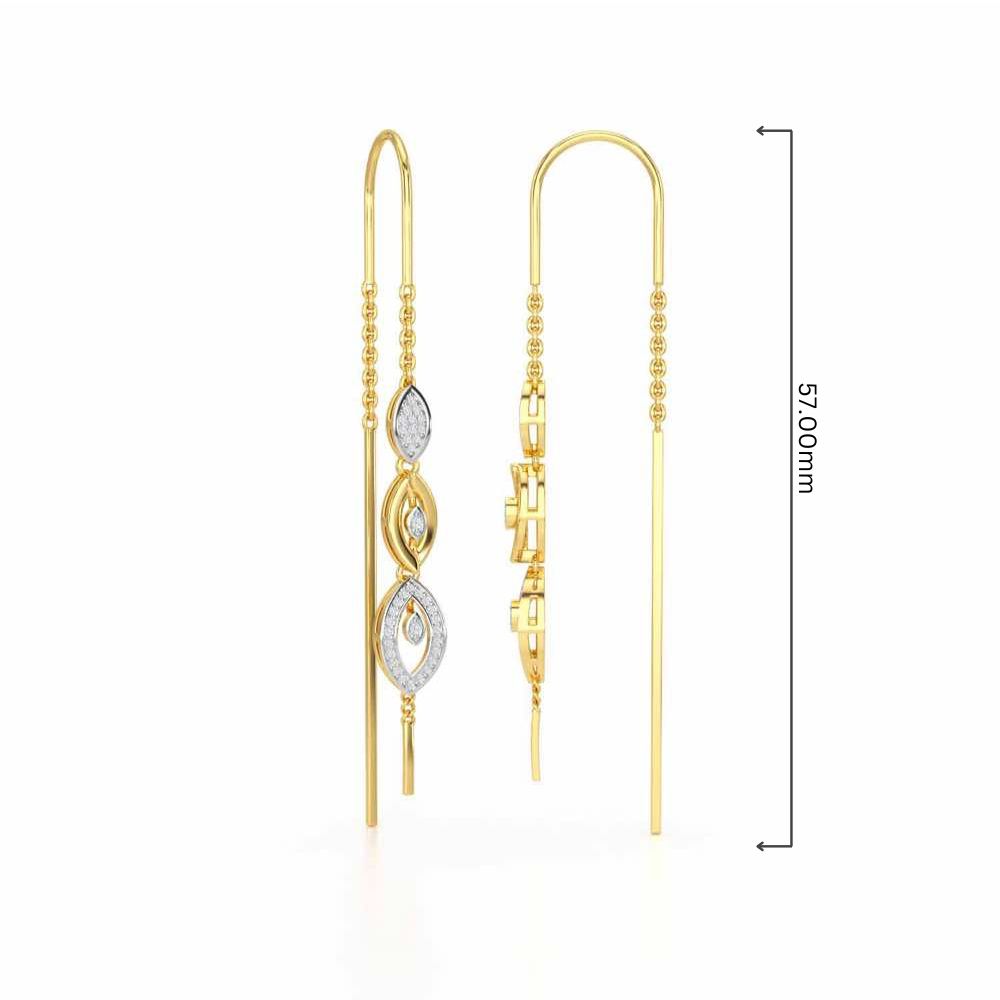 Oath Silver Dangler Earrings - Yellow Gold - Image 4