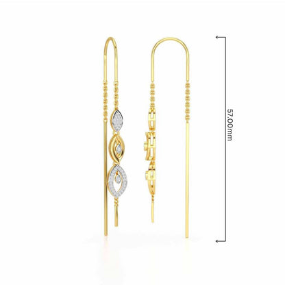 Oath Silver Dangler Earrings - Yellow Gold - Image 4