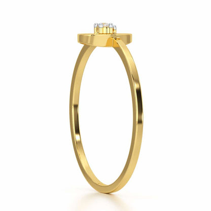 Twin Shine Silver Ring - Yellow Gold - Image 4