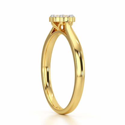 Elven Shimmer Silver Ring - Yellow Gold - Image 4