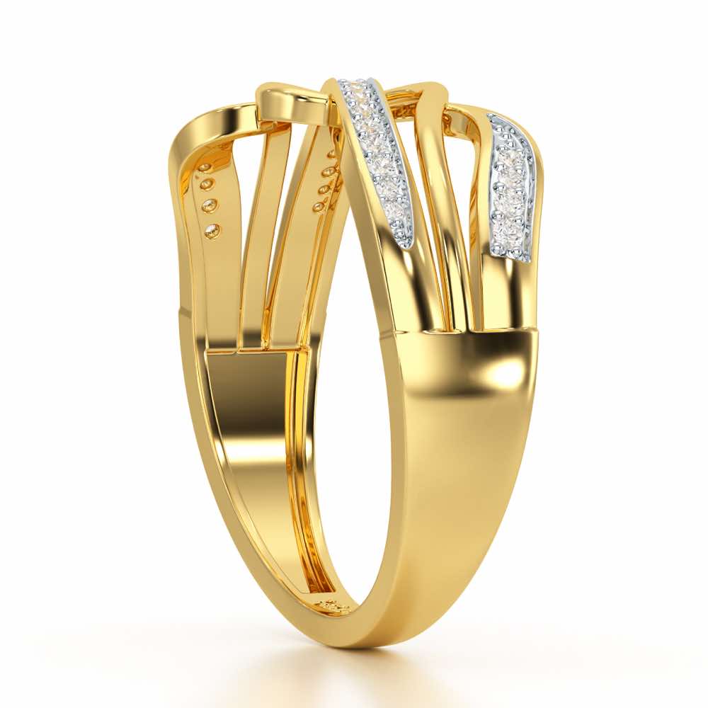 Luminis Wave Silver Ring - Yellow Gold - Image 4