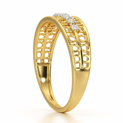 Lattice Binge Silver Ring - Yellow Gold - Image 4