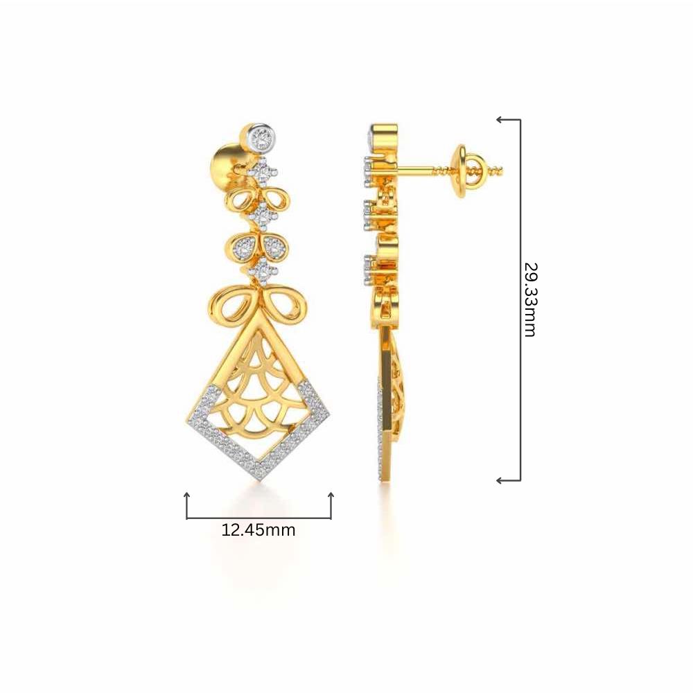 Love Sign Drops Earrings - Yellow Gold - Image 4