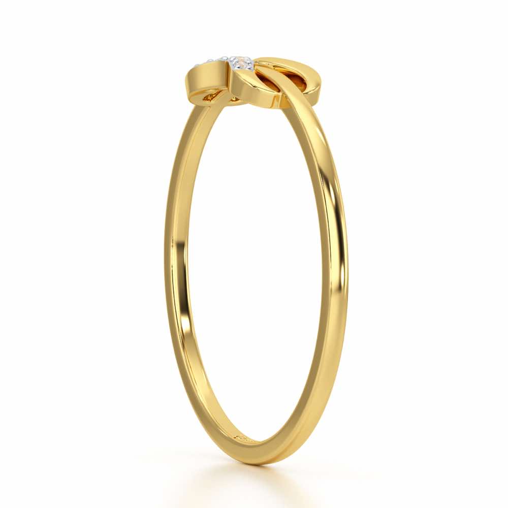 Quirky Wave Silver Ring - Yellow Gold - Image 4