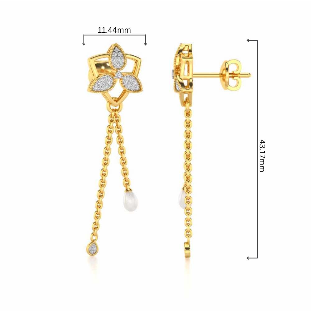Cristy Silver Dangler Earrings - Yellow Gold - Image 4