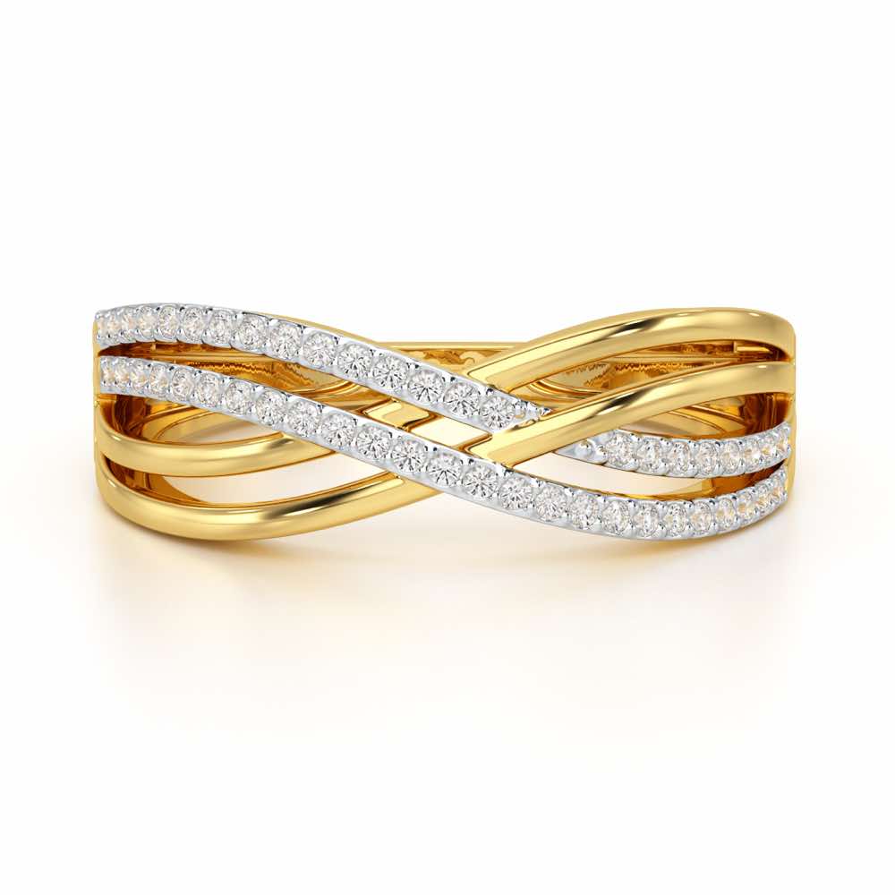 Misa Curves Silver Ring - Yellow Gold - Image 5