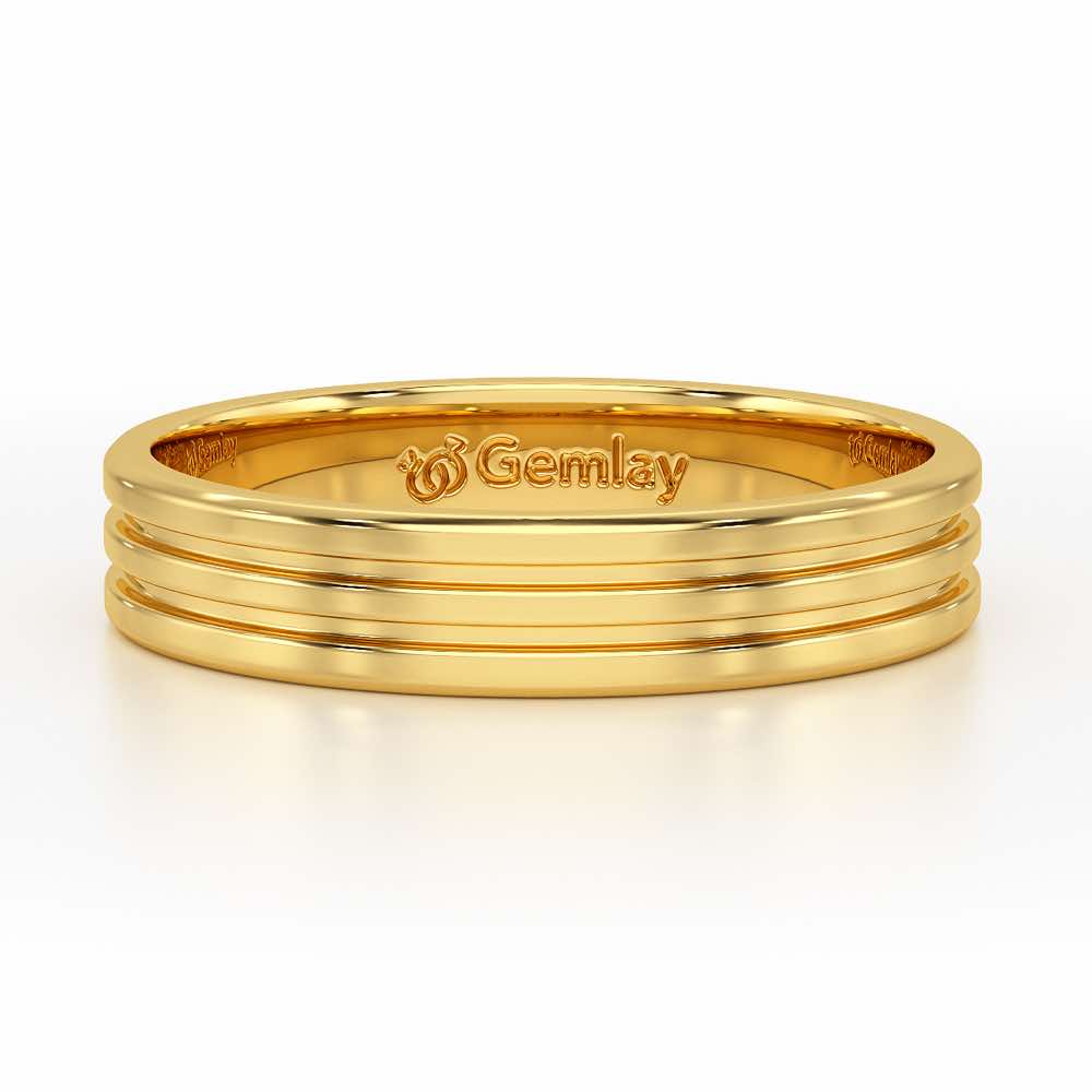 Elton Silver Band For Men - Yellow Gold - Image 5