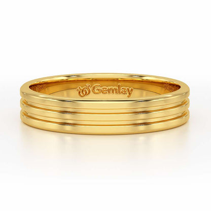 Elton Silver Band For Men - Yellow Gold - Image 5
