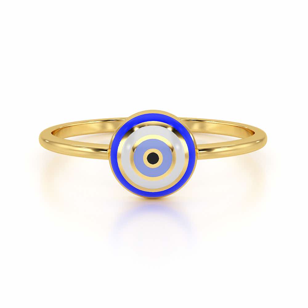 Isolde Evil Eye Silver Ring - Yellow Gold - Image 5