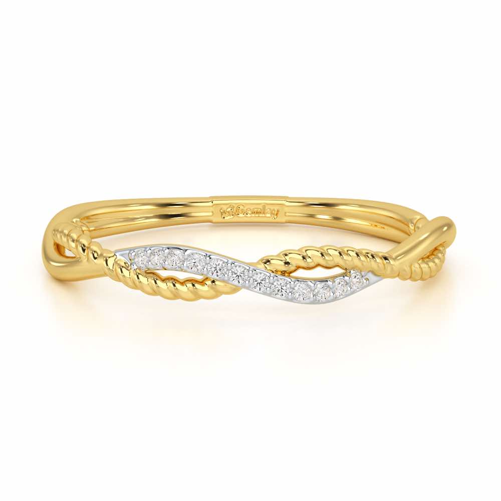 Turning Glowy Silver Ring - Yellow Gold - Image 5