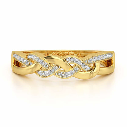 Twists Of Shine Silver Ring - Yellow Gold - Image 5