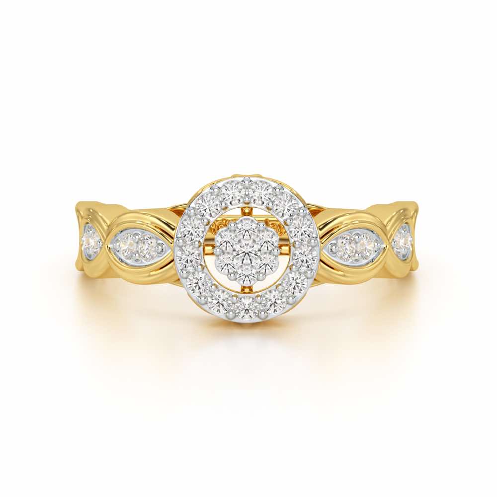 Ethereal Avni Silver Ring - Yellow Gold - Image 5