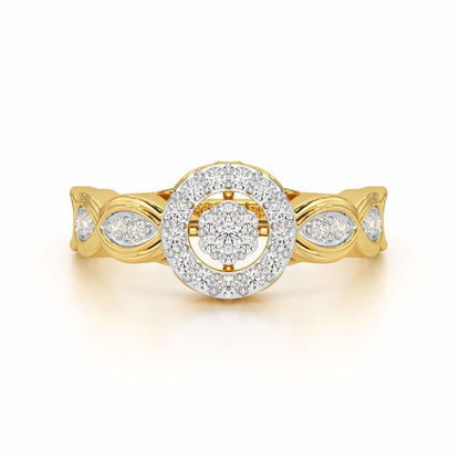 Ethereal Avni Silver Ring - Yellow Gold - Image 5