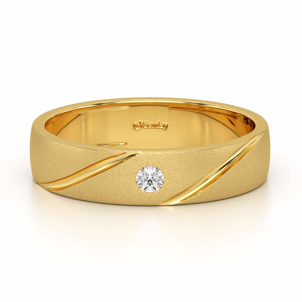 Fiora Glow Silver ring For Men - Yellow Gold - Image 5