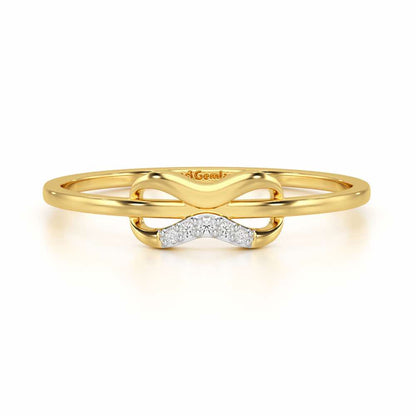 Quirky Wave Silver Ring - Yellow Gold - Image 5