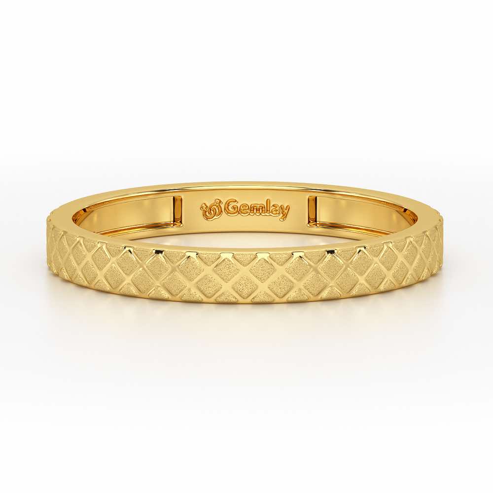 Etched Cross Silver Ring - Yellow Gold - Image 5