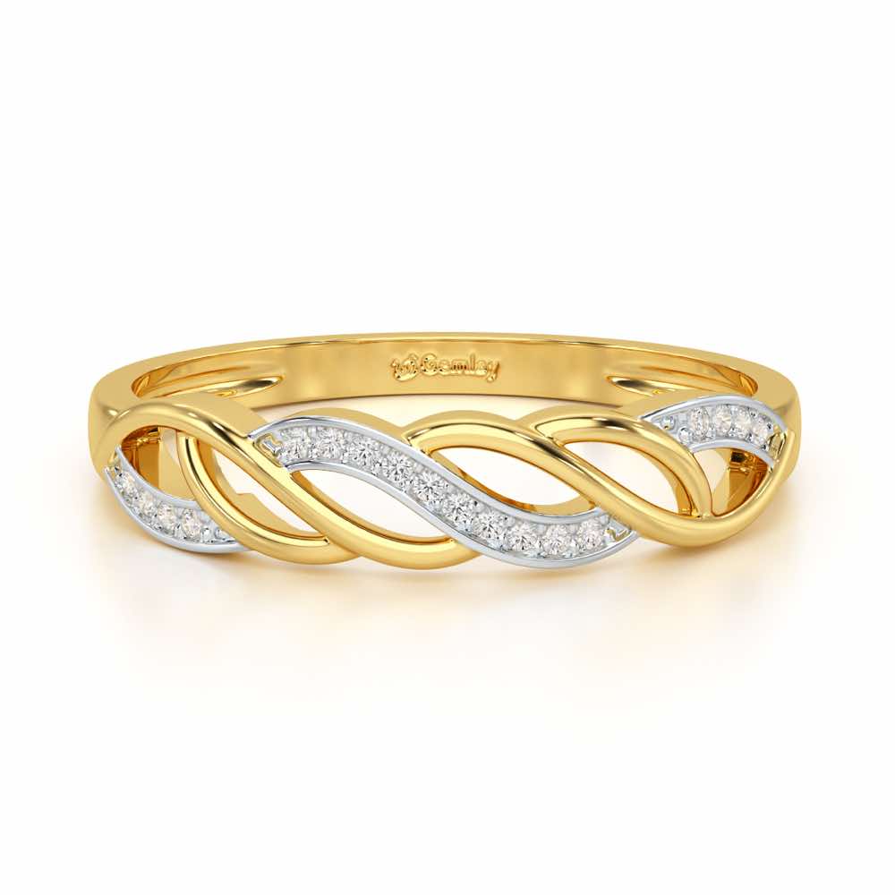 Wave World Silver Ring - Yellow Gold - Image 5