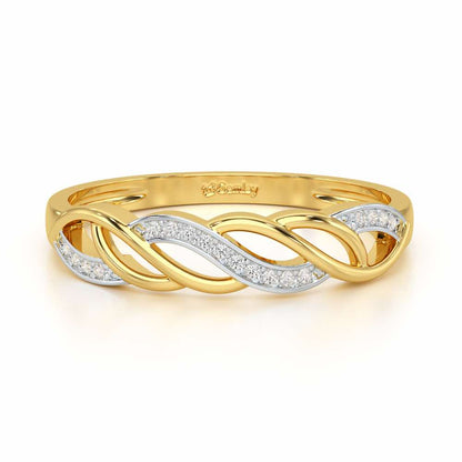 Wave World Silver Ring - Yellow Gold - Image 5