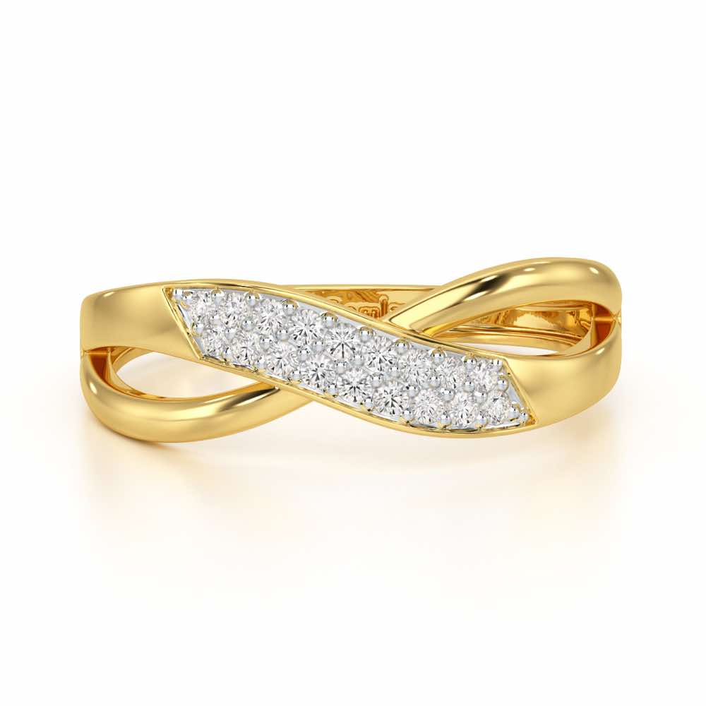 Dawn Twist Silver Ring - Yellow Gold - Image 5