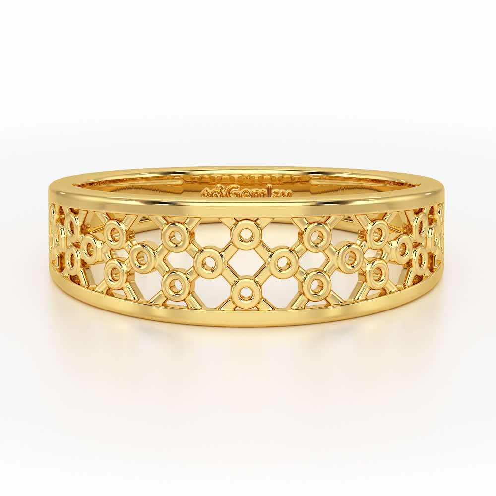 Mesh Aria Silver Ring for Women - Yellow Gold - Image 5