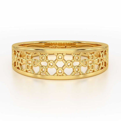 Mesh Aria Silver Ring for Women - Yellow Gold - Image 5