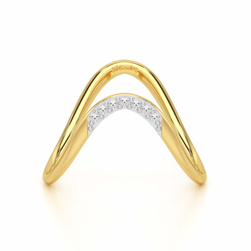 Magic Wave Silver Ring - Yellow Gold - Image 5