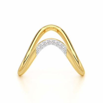 Magic Wave Silver Ring - Yellow Gold - Image 5