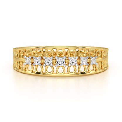Lattice Binge Silver Ring - Yellow Gold - Image 5