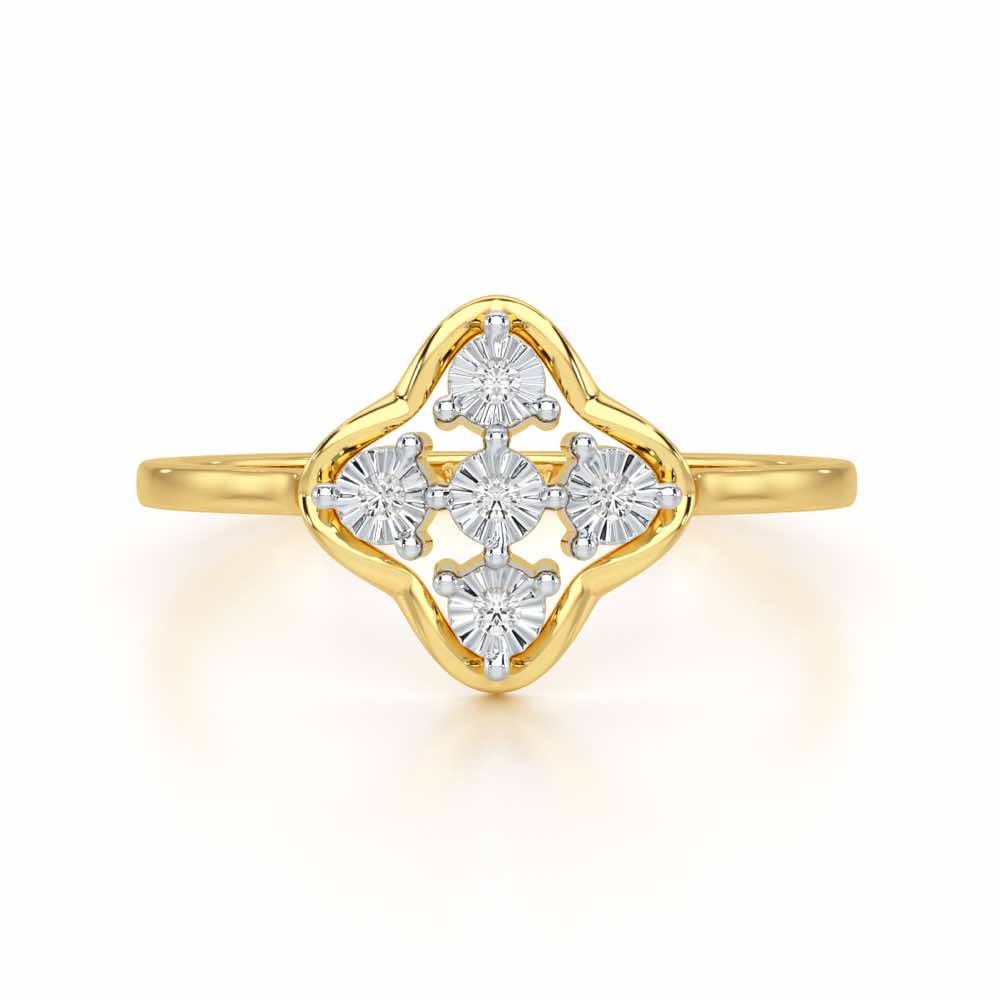 Glowy Terrain Silver Ring - Yellow Gold - Image 5