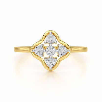 Glowy Terrain Silver Ring - Yellow Gold - Image 5