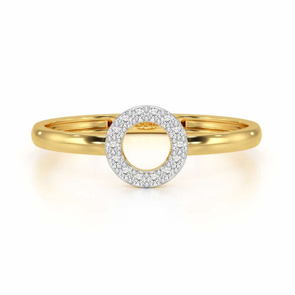 Fiona Halo Silver Ring - Yellow Gold - Image 5