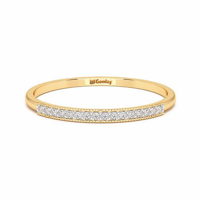 Royal Gleam Stackable Silver Ring - Yellow Gold - Image 5