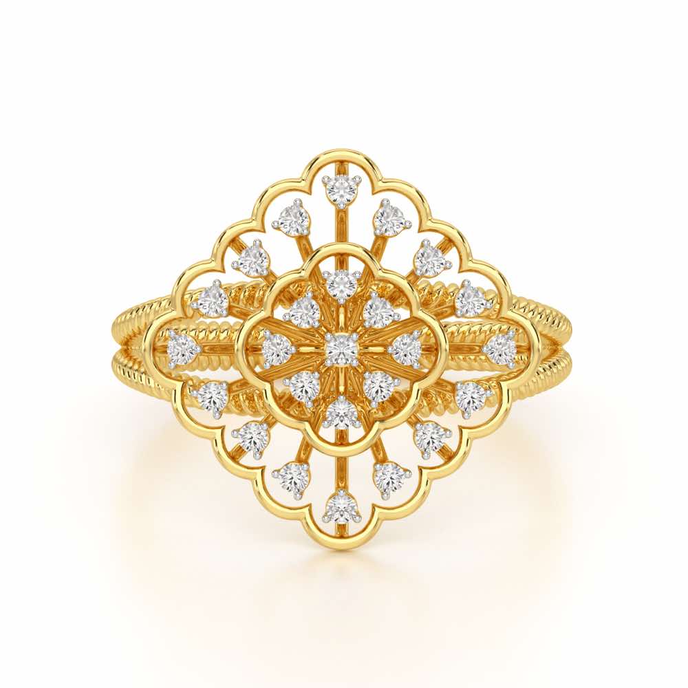 Zeppelin Glow Silver Ring - Yellow Gold - Image 5