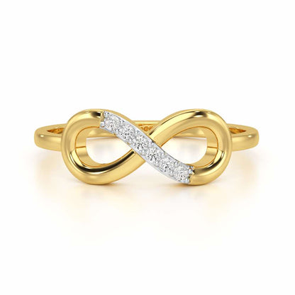 Glint of Infinity Silver Ring - Yellow Gold - Image 5