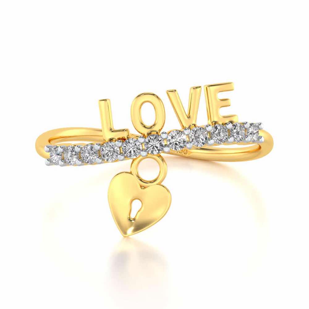 Hang Love Silver Ring - Yellow Gold - Image 5