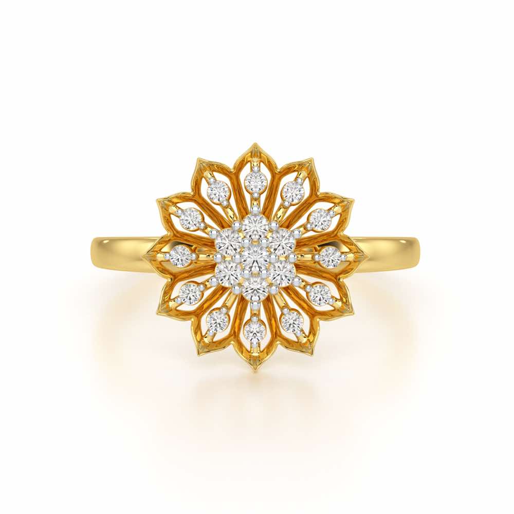 Earl Flora Silver Ring - Yellow Gold - Image 5