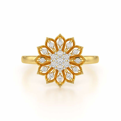 Earl Flora Silver Ring - Yellow Gold - Image 5