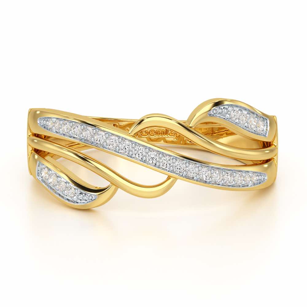 Luminis Wave Silver Ring - Yellow Gold - Image 5