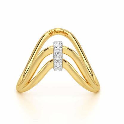 Holding Vanki Silver Ring - Yellow Gold - Image 5