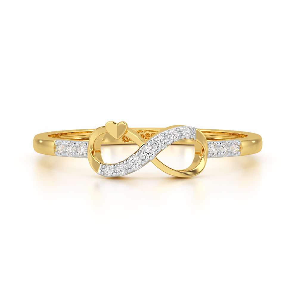 Eternity Silver Ring - Yellow Gold - Image 5