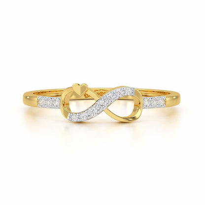 Eternity Silver Ring - Yellow Gold - Image 5