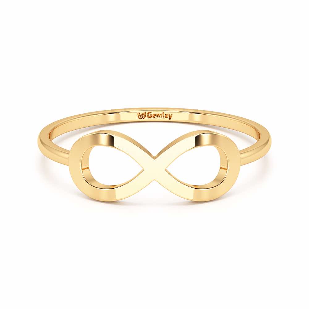 Dazzle Infinity Women Silver Ring - Yellow Gold - Image 5
