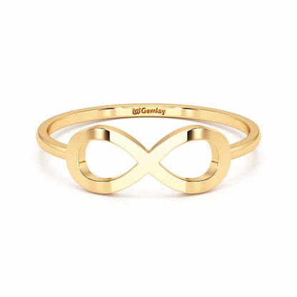Dazzle Infinity Women Silver Ring - Yellow Gold - Image 5