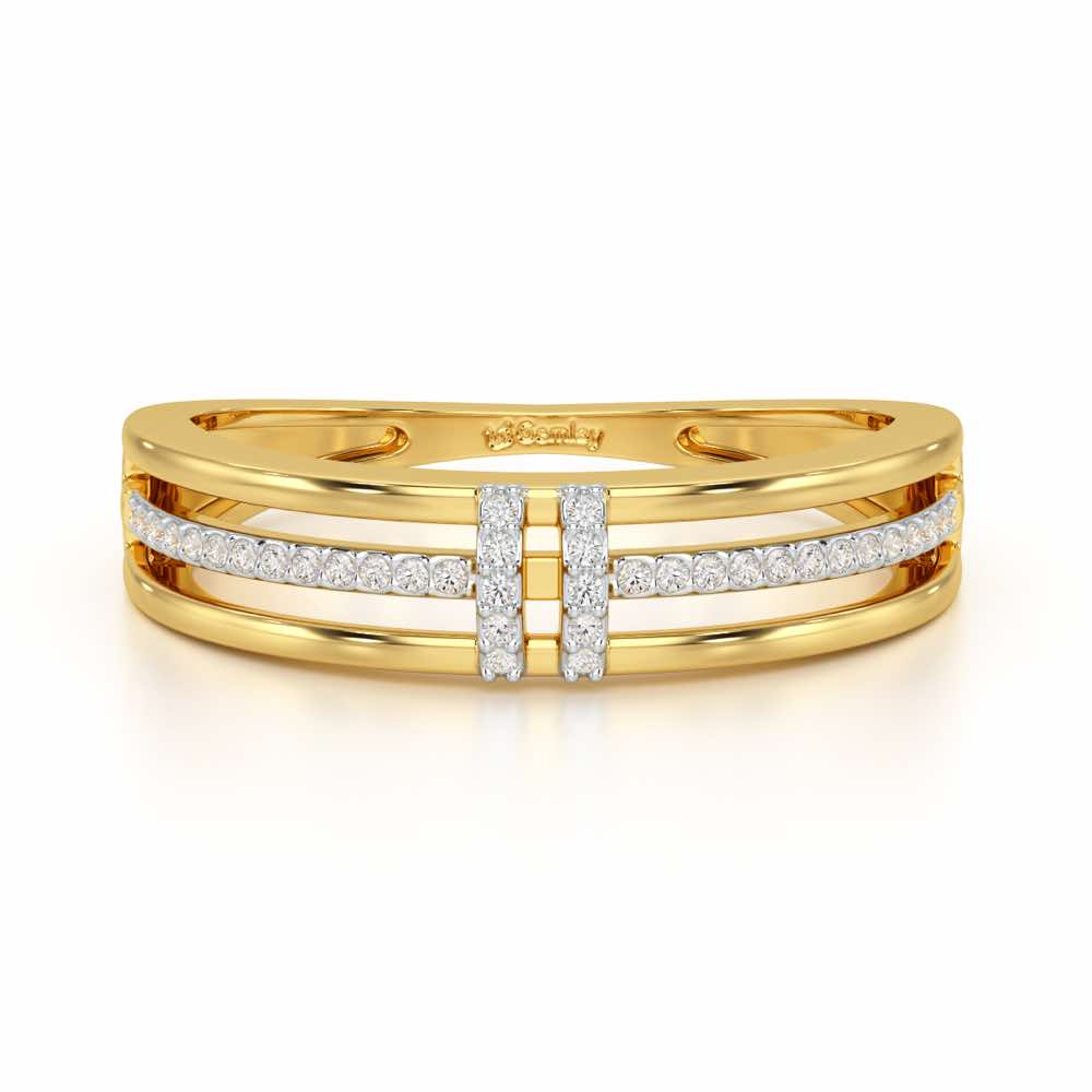 Evoke Shimmer Silver Ring - Yellow Gold - Image 5
