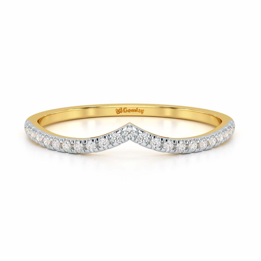 Velvet V Women Silver Ring - Yellow Gold - Image 5