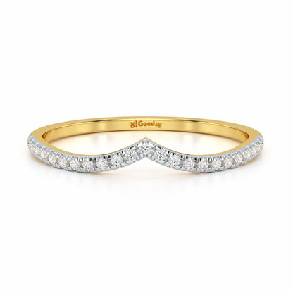 Velvet V Women Silver Ring - Yellow Gold - Image 5