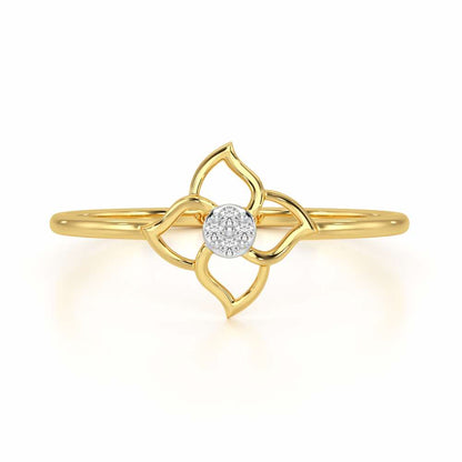 Solo Bloom Silver Ring - Yellow Gold - Image 5
