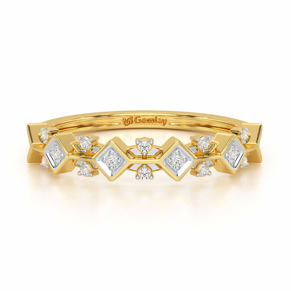 Embellished Charm Silver Ring - Yellow Gold - Image 5